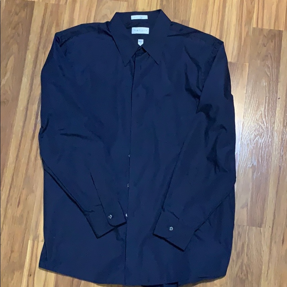 Van Heusen Navy Blue 17 34/35 Button Down